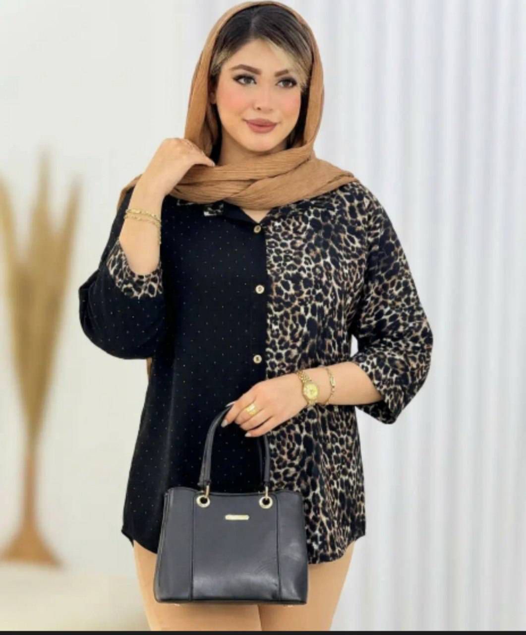 شومیز مجلسی پلنگی عقیق